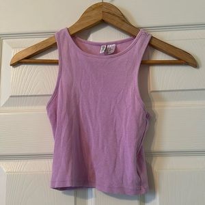 Divided Pink Crop Tank Top
